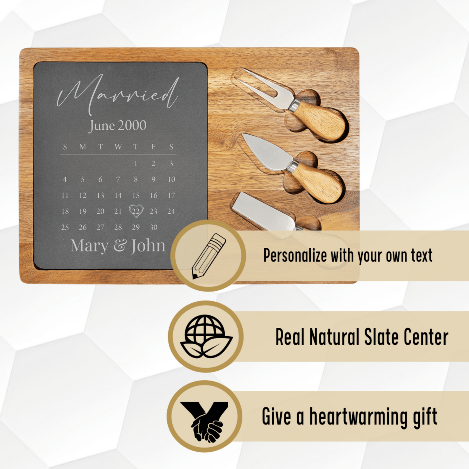 Couples Calendar Cheese Board