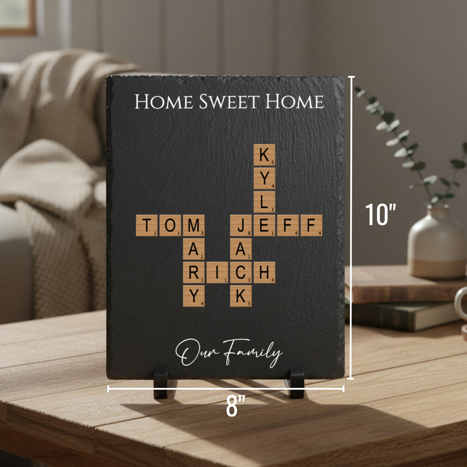 Family Crossword Slate Plaque