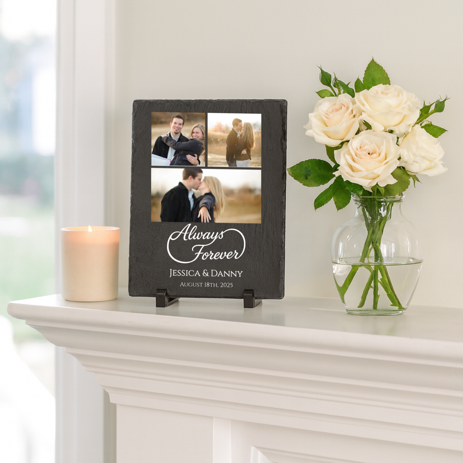 Forever & Always Photo Slate Plaque