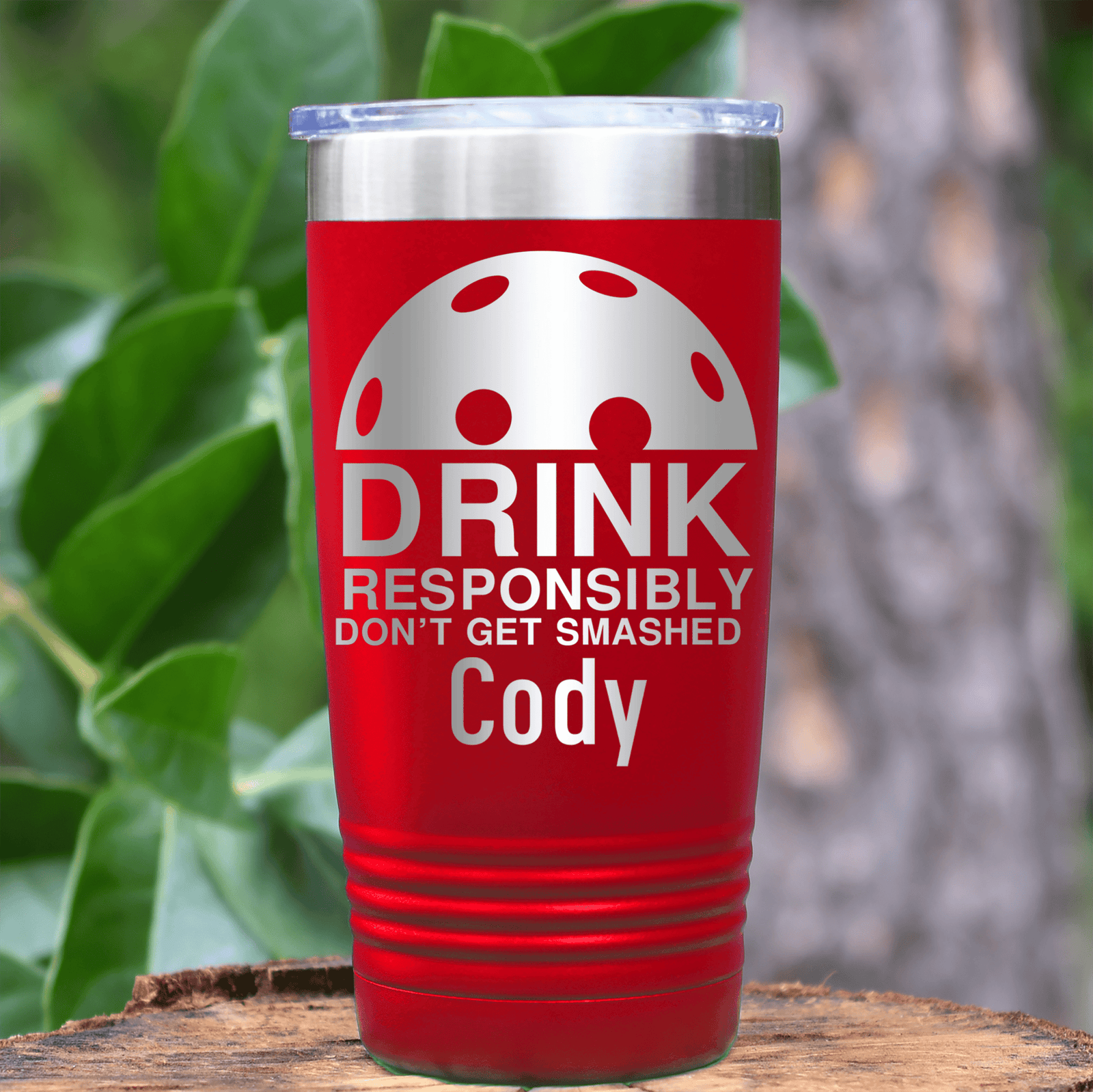 Red Pickleball Tumbler With Dont Get Smashed Design