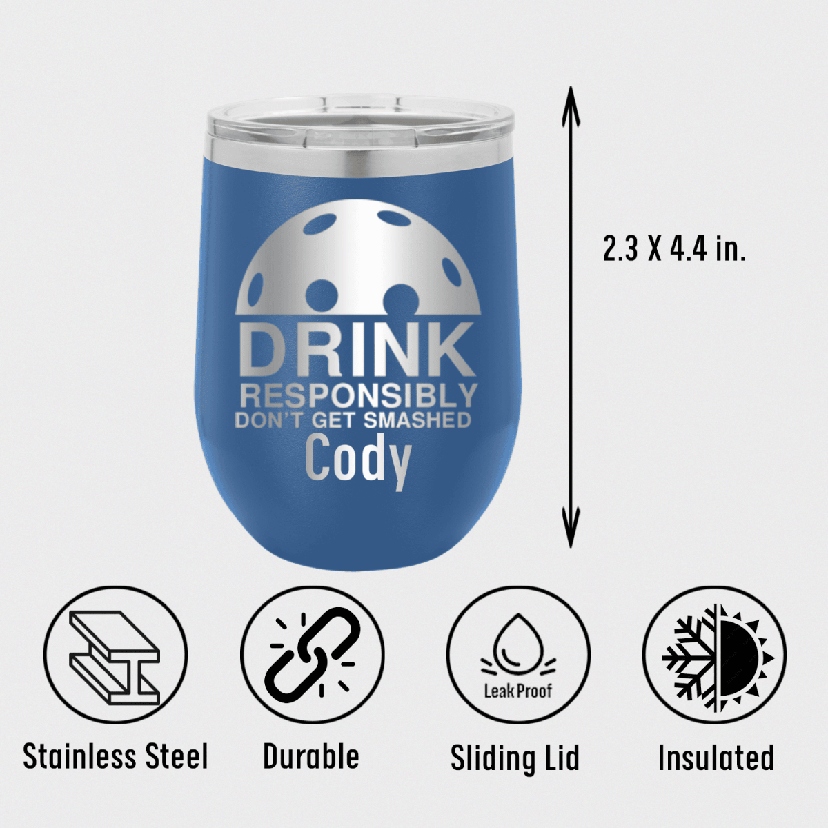 Personalized Dont Get Smashed Wine Tumbler for her, Customized Gifts for Women by Groovy Girl Gifts