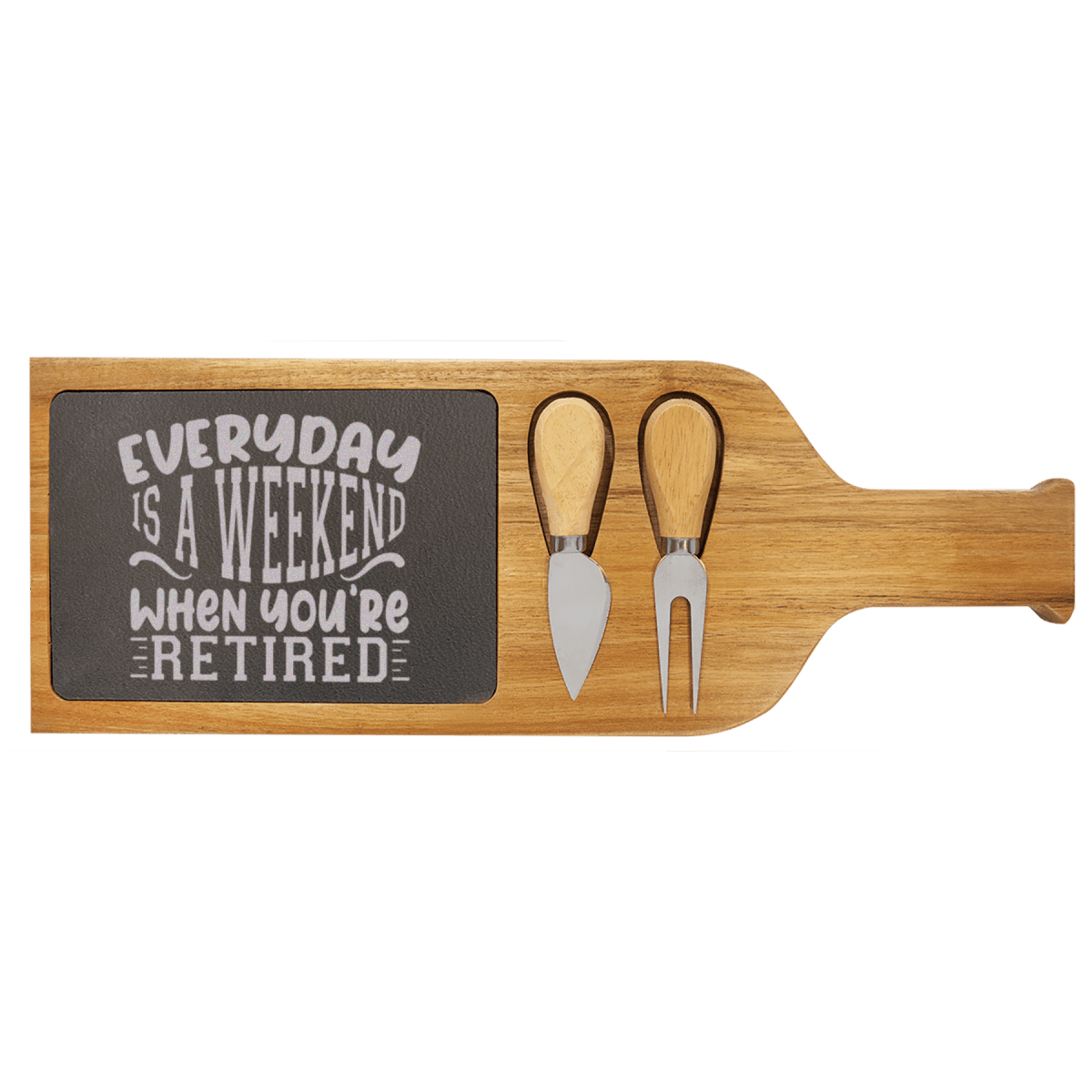 Personalized Every Day Is A Weekend Wood Slate Serving Tray With Handle for her, Customized Gifts for Women by Groovy Girl Gifts