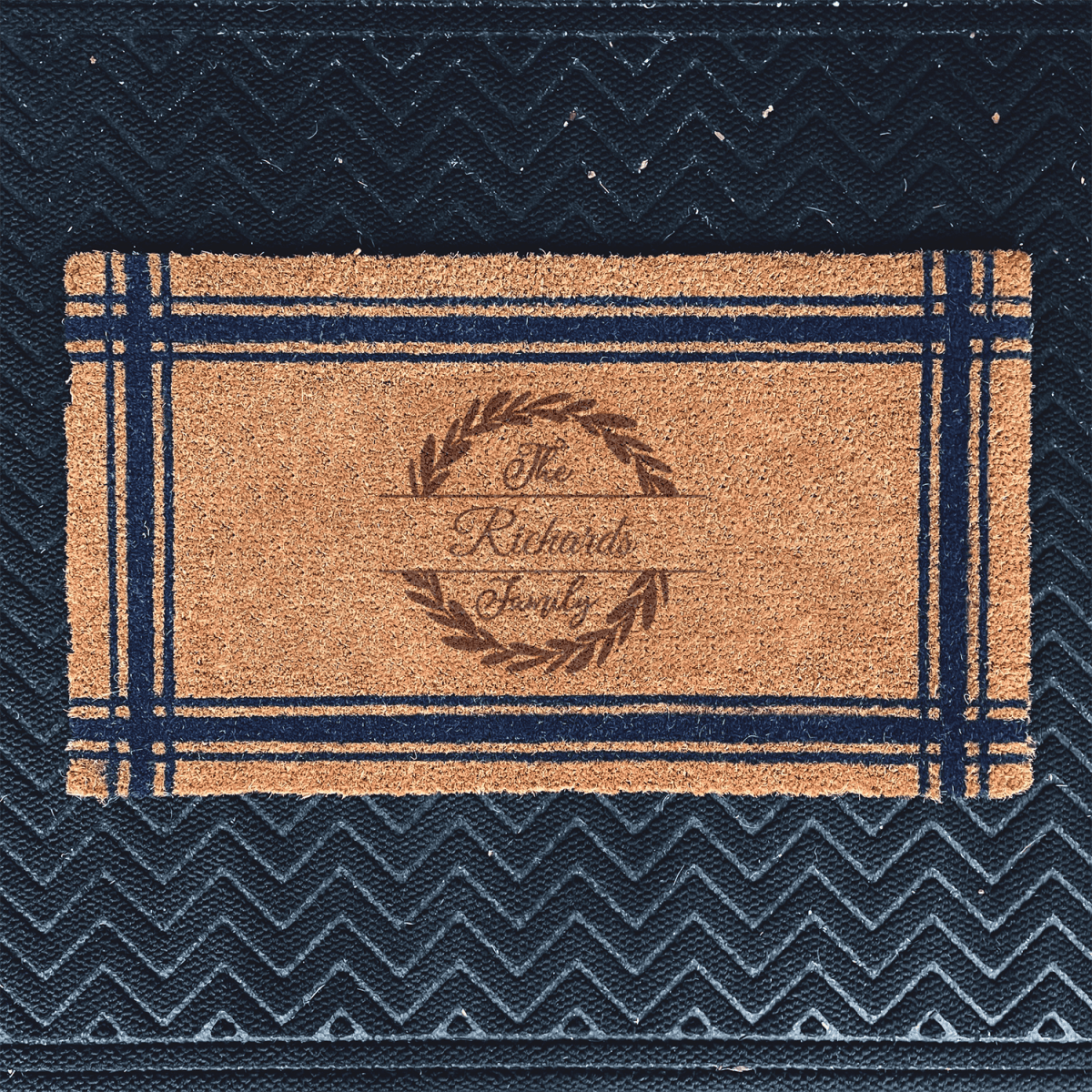 Personalized Family Monogram Wreath Engraved Door Mat for her, Customized Gifts for Women by Groovy Girl Gifts