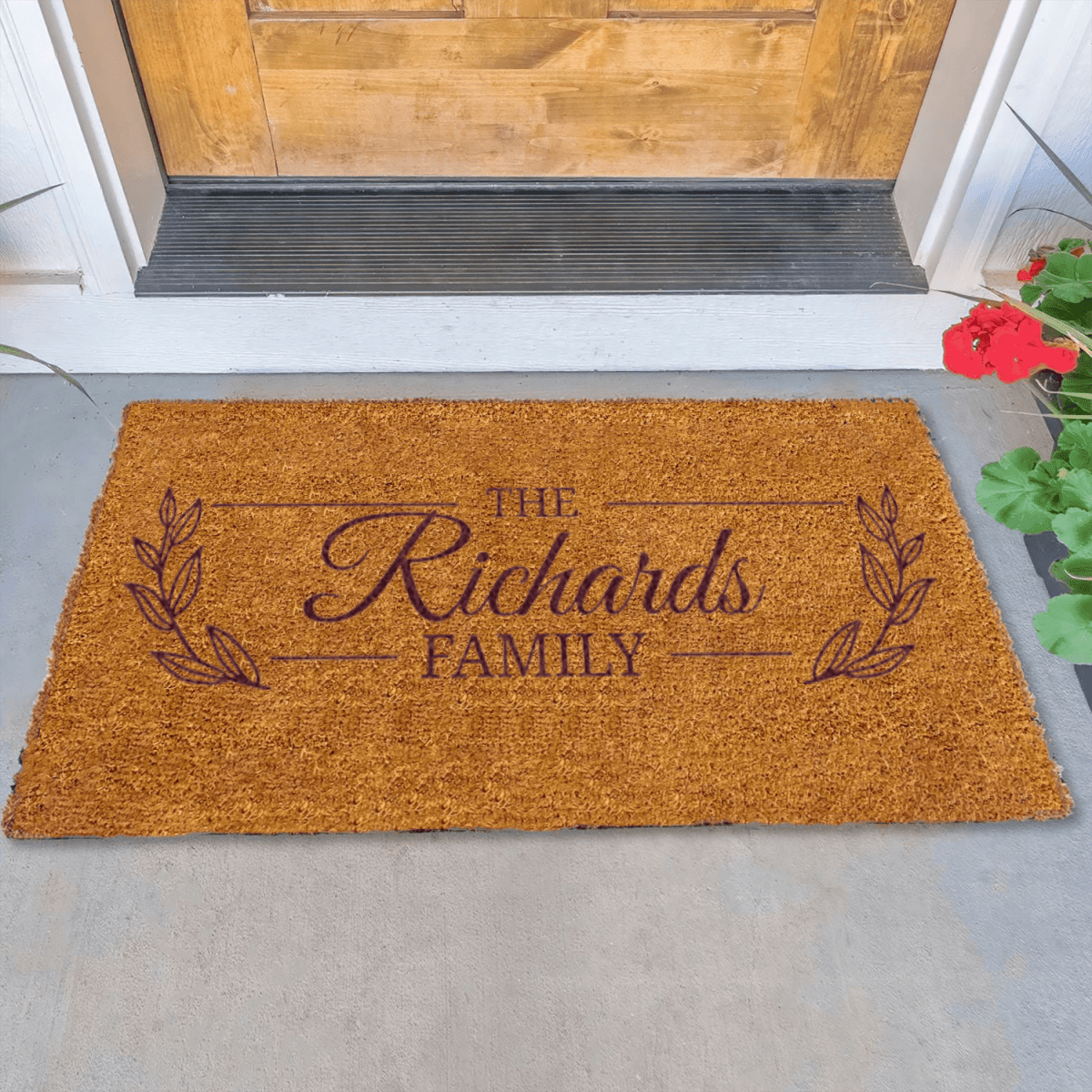 Personalized Family Noble Knot Engraved Door Mat for her, Customized Gifts for Women by Groovy Girl Gifts