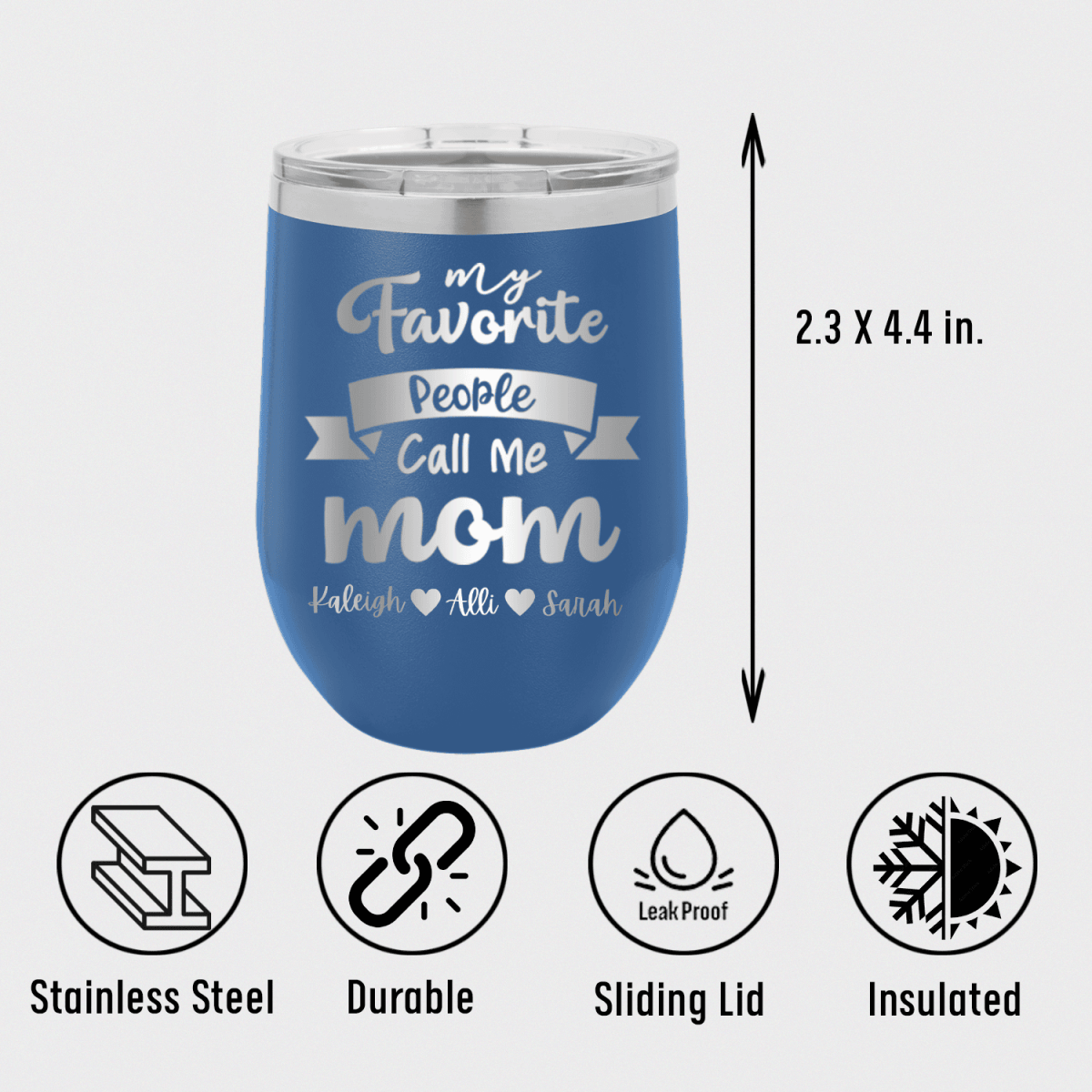 Personalized Favorite People Call Me Mom Wine Tumbler for her, Customized Gifts for Women by Groovy Girl Gifts