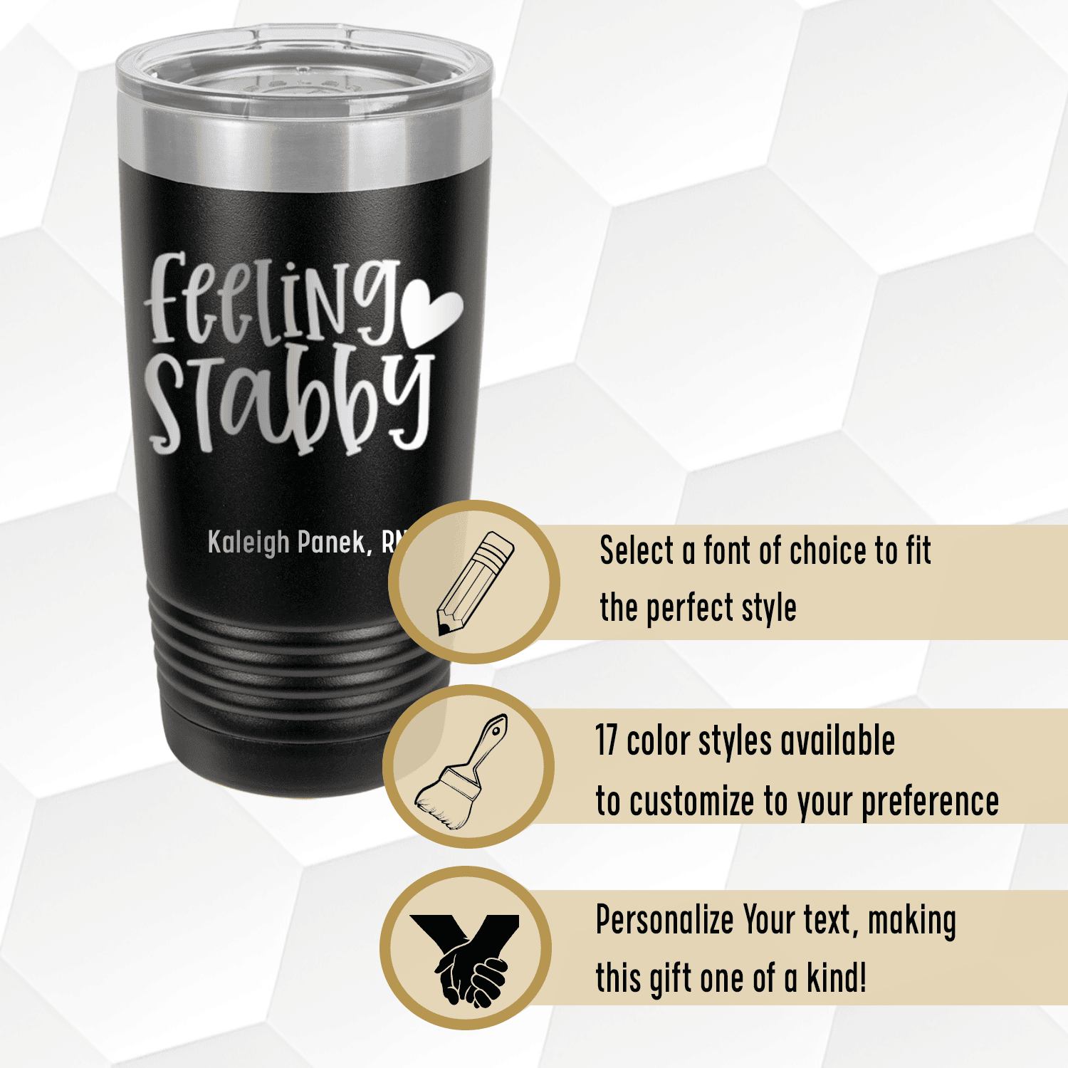 Personalized Feeling Stabby Tumbler for her, Customized Gifts for Women by Groovy Girl Gifts