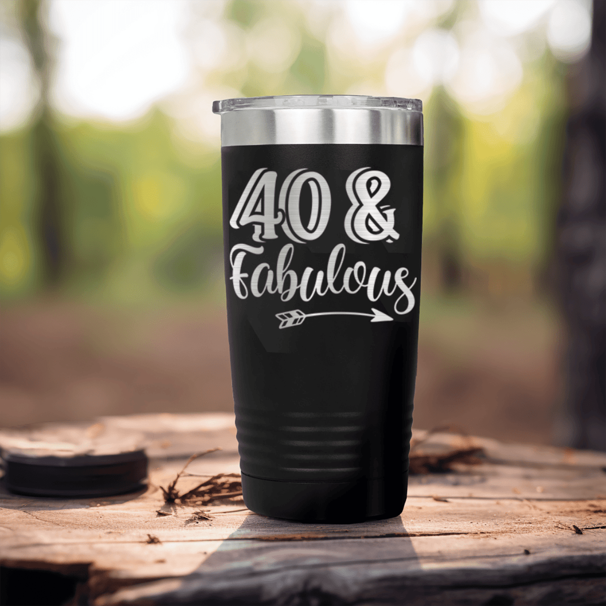 Black birthday tumbler Fourty And Fabulous