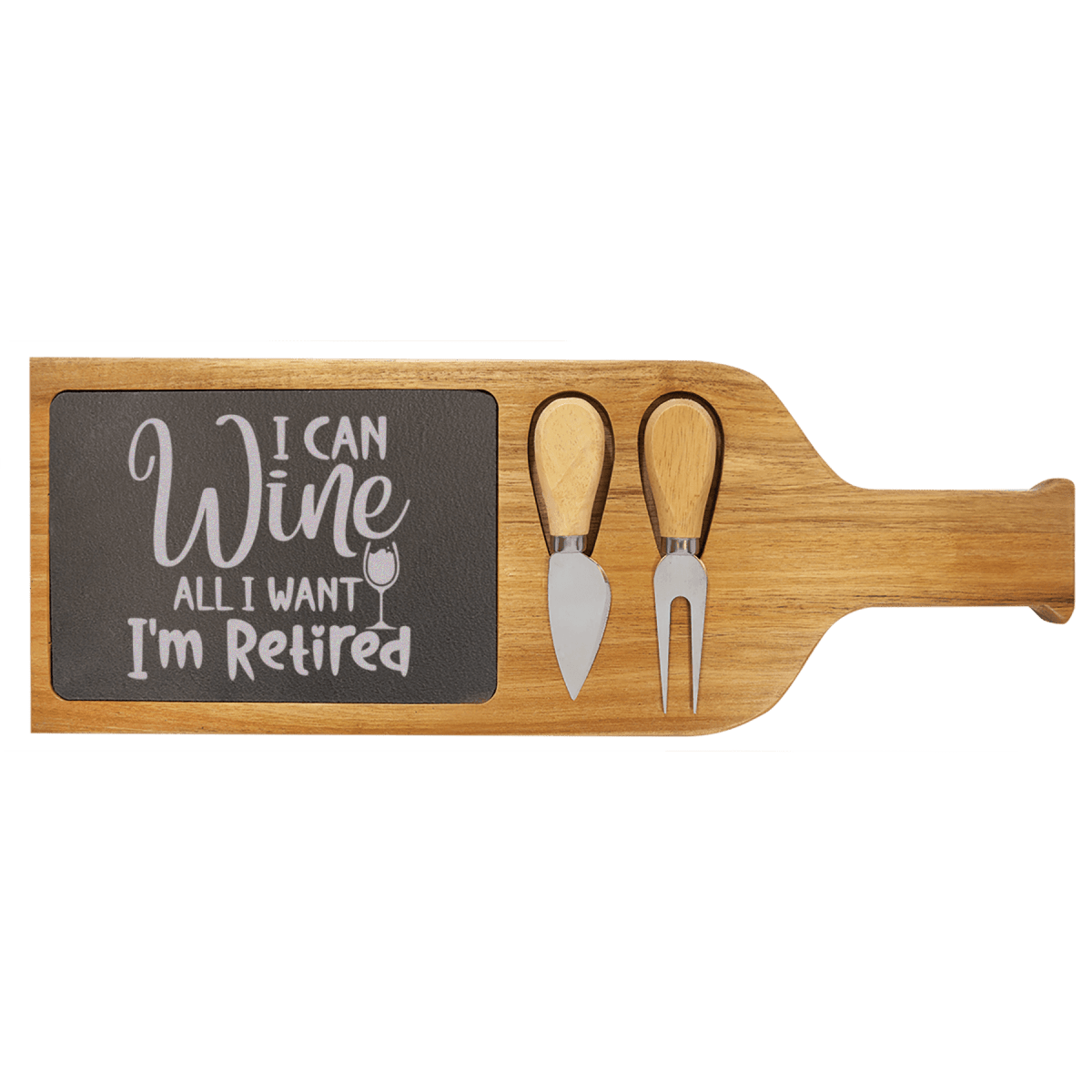Personalized Free To Wine Wood Slate Serving Tray With Handle for her, Customized Gifts for Women by Groovy Girl Gifts