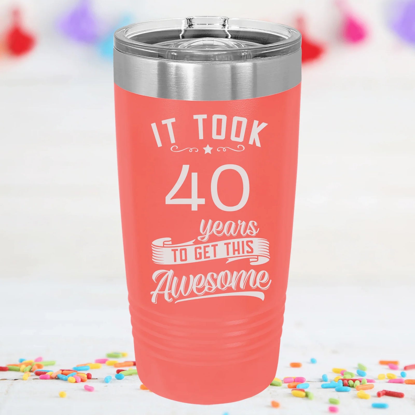 Funny 40th Insulated Tumbler with Saying