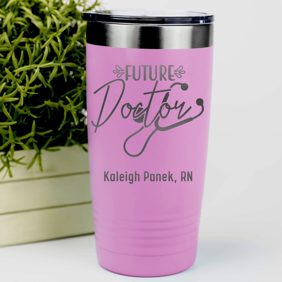 Pink Nurse Tumbler With Future Doctor Design