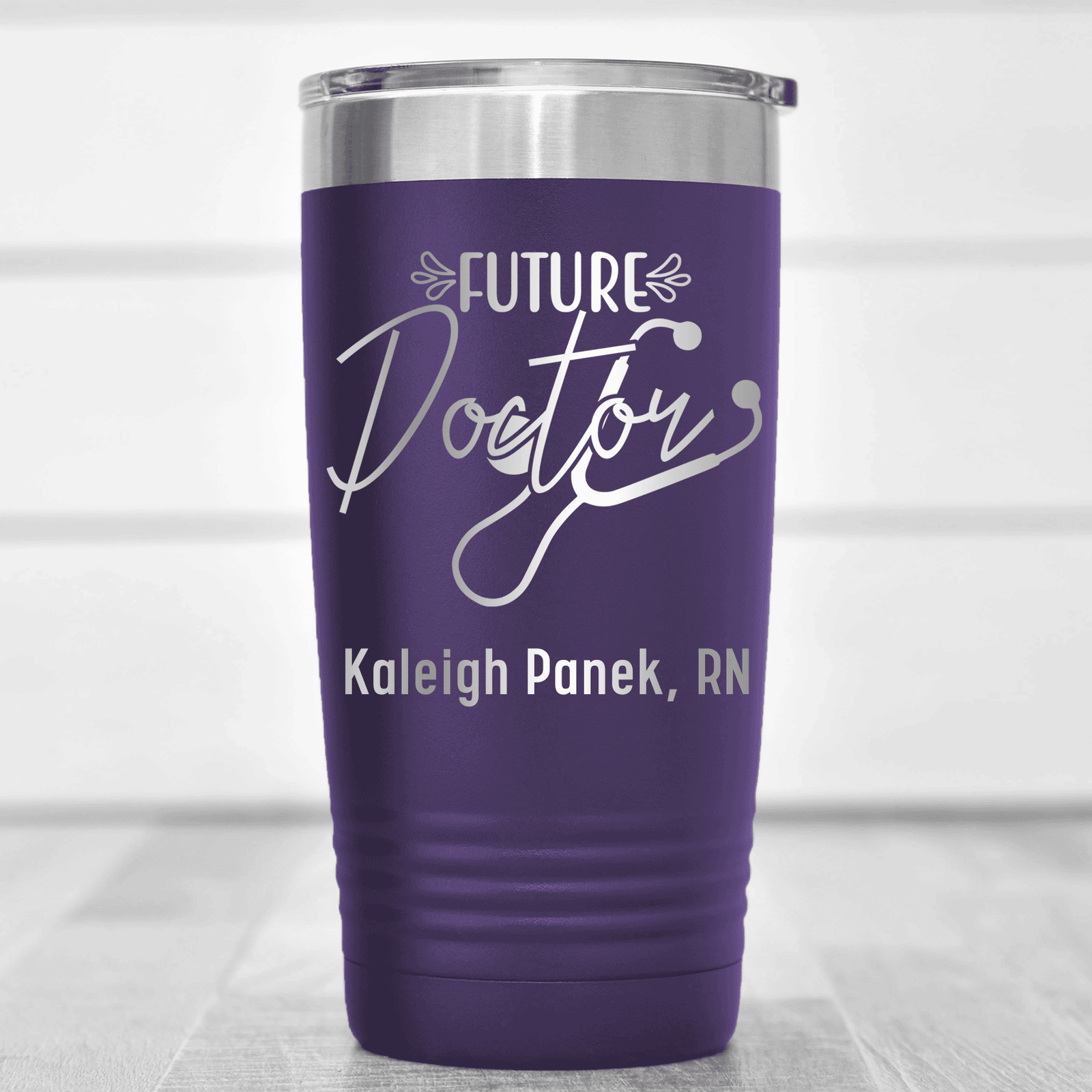 Purple Nurse Tumbler With Future Doctor Design