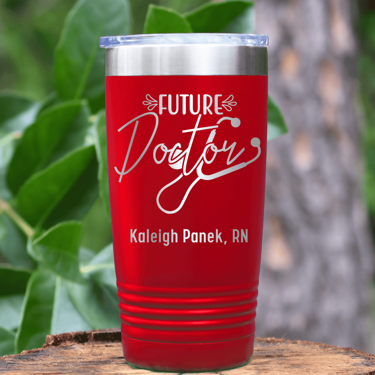 Red Nurse Tumbler With Future Doctor Design