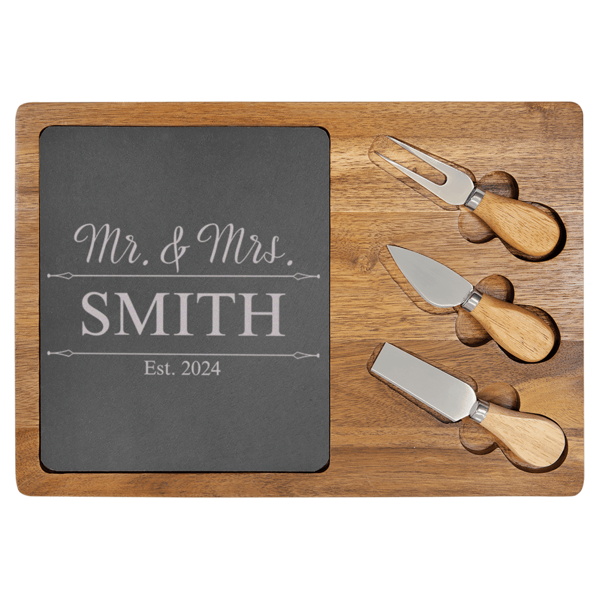 Personalized Golden Moments Memorial Wood Slate Serving Tray for her, Customized Gifts for Women by Groovy Girl Gifts