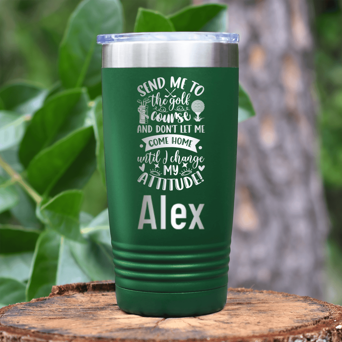Green Golf Gifts For Her Tumbler With Golf Attitude Adjustment Design