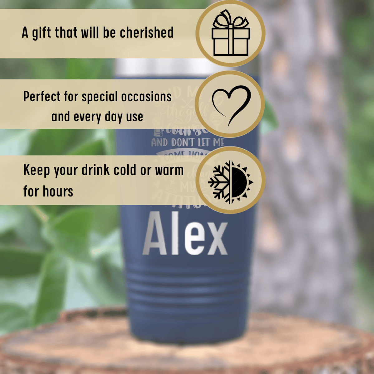 Personalized Golf Attitude Adjustment Tumbler for her, Customized Gifts for Women by Groovy Girl Gifts
