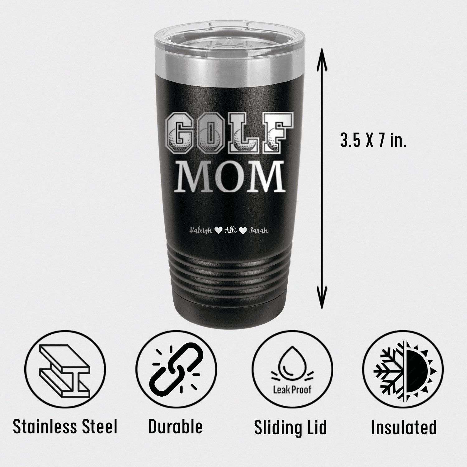 Personalized Golf Mom Tumbler for her, Customized Gifts for Women by Groovy Girl Gifts