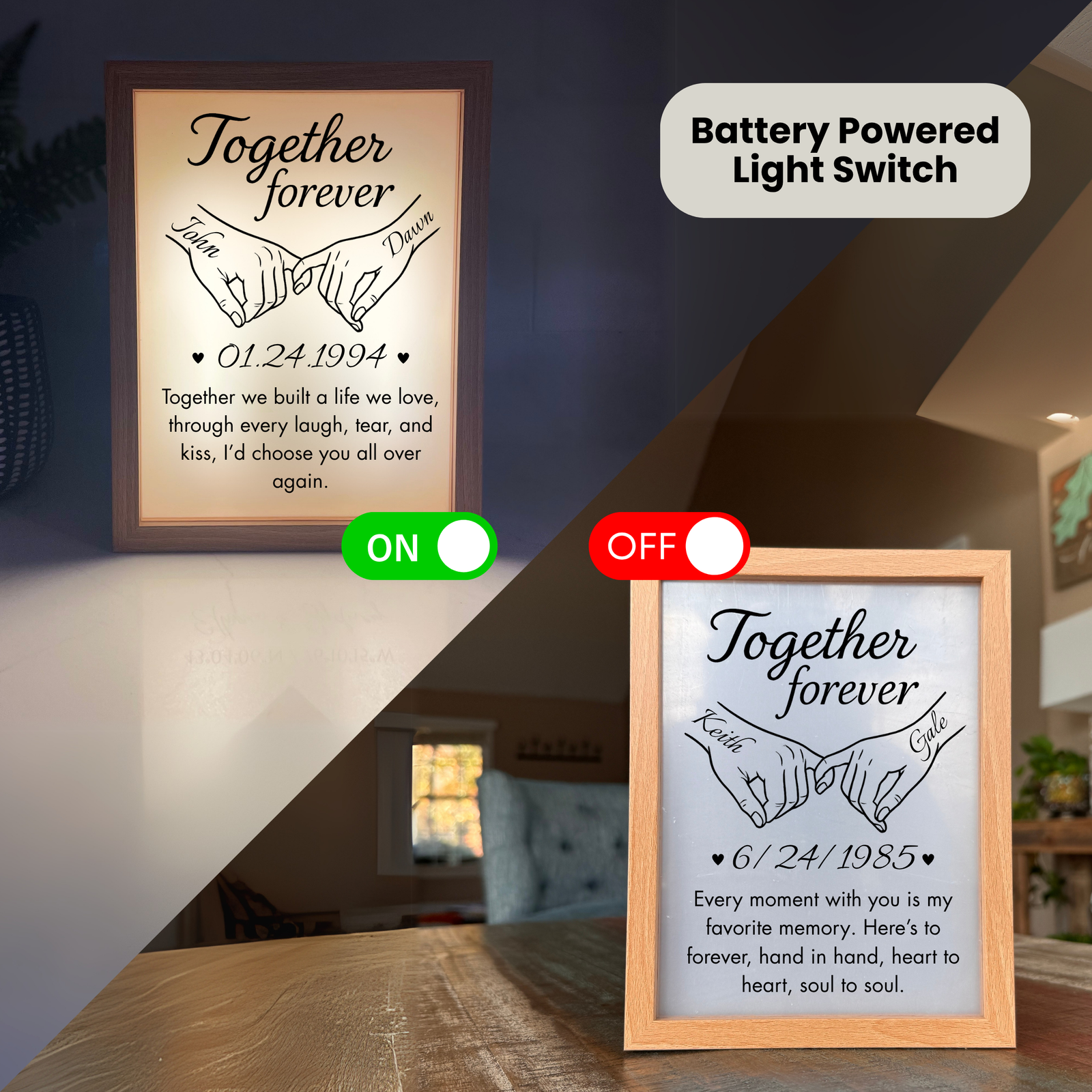 Together Forever Anniversary Light Frame