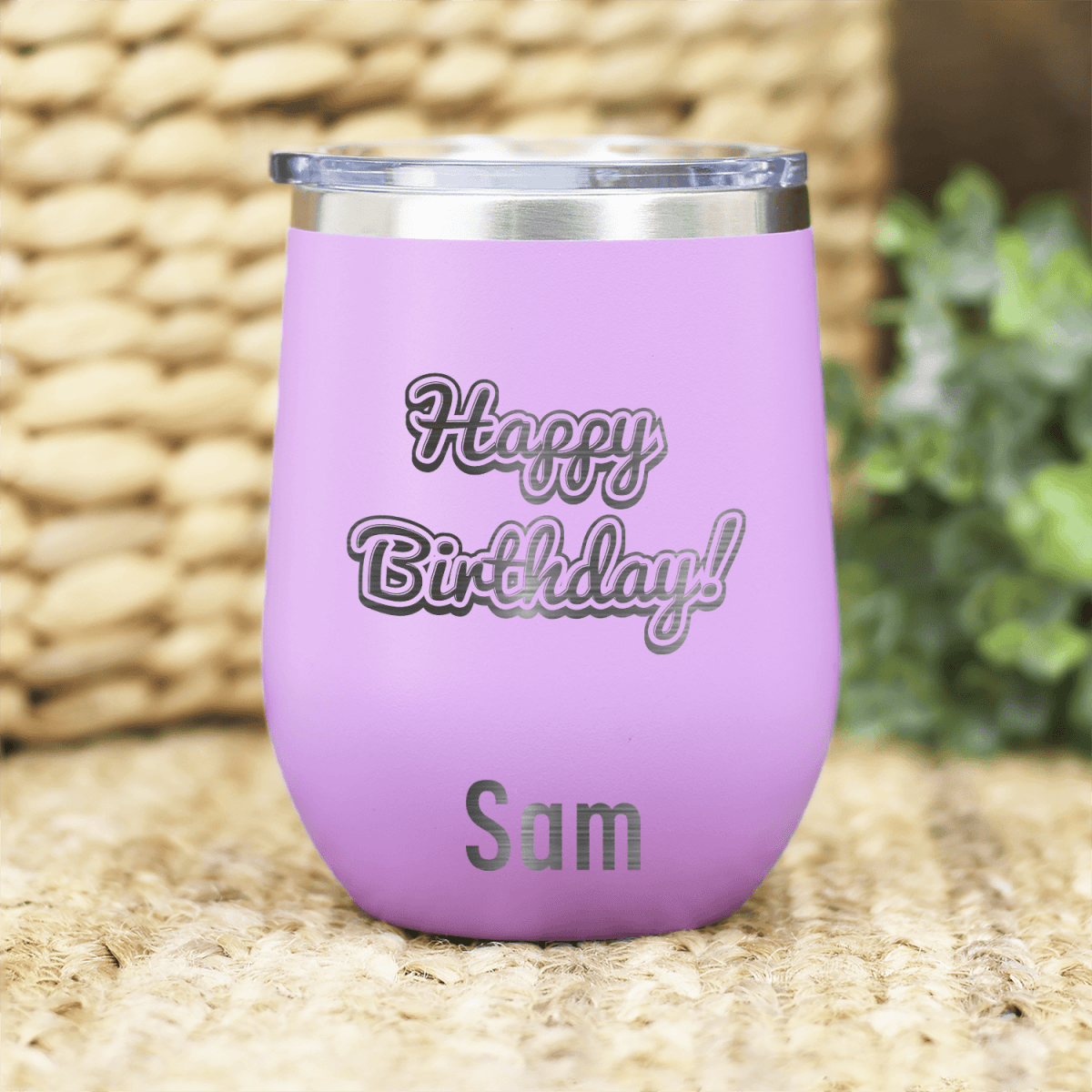 Personalized Happy Birthday Wine Tumbler for her, Customized Gifts for Women by Groovy Girl Gifts