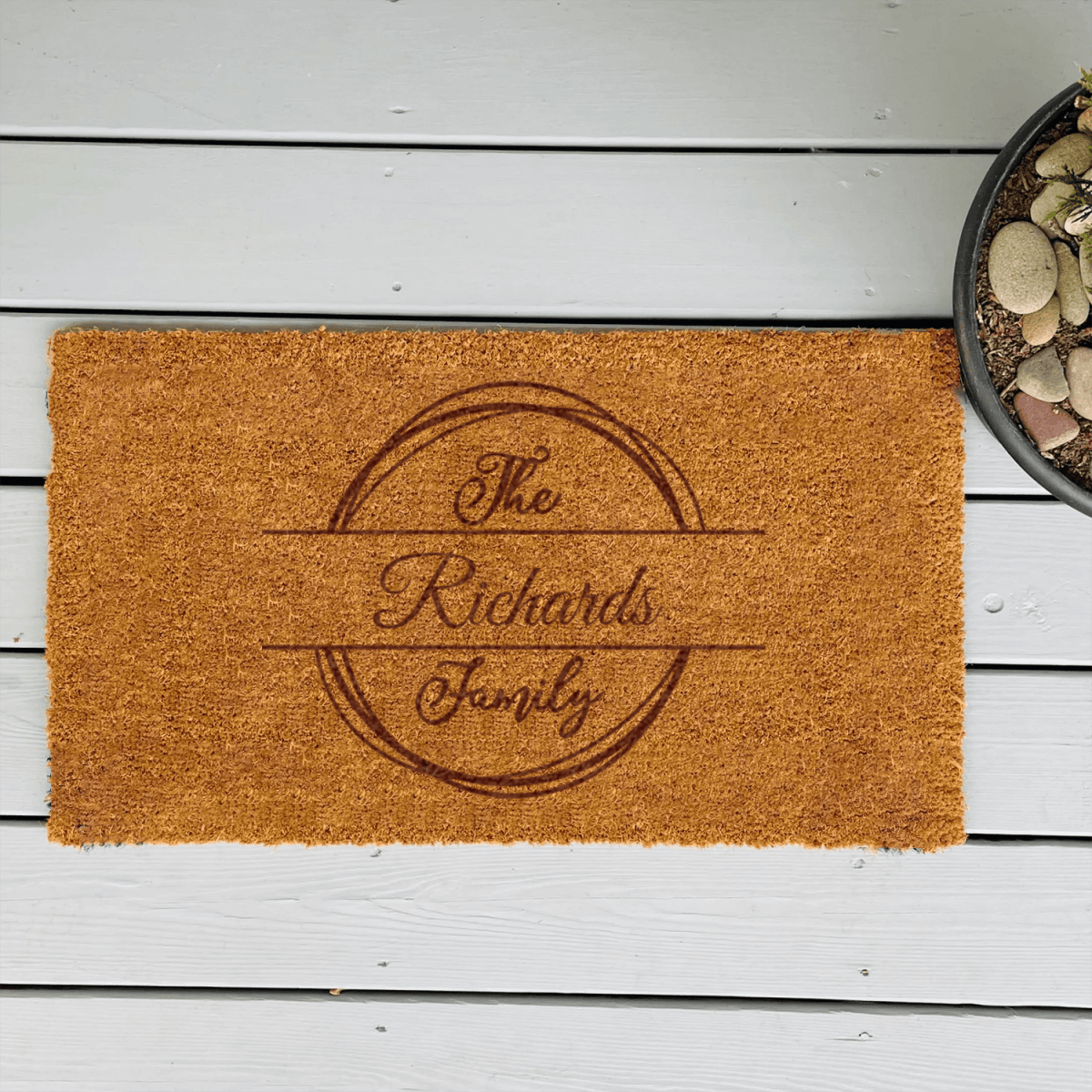 Personalized Heriloom Banner Engraved Door Mat for her, Customized Gifts for Women by Groovy Girl Gifts
