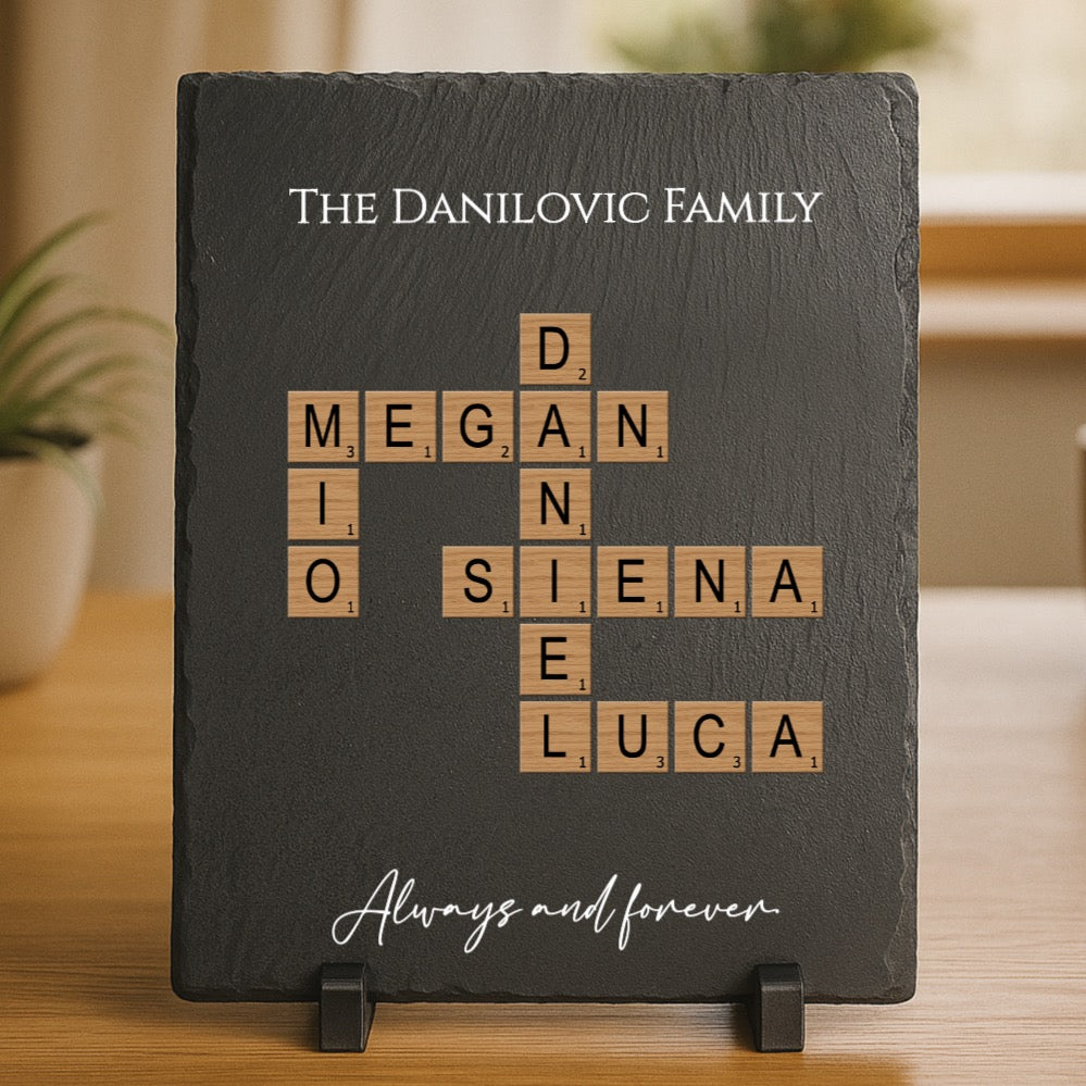 Family Crossword Slate Plaque