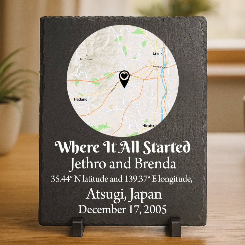 Where We Met Slate Map