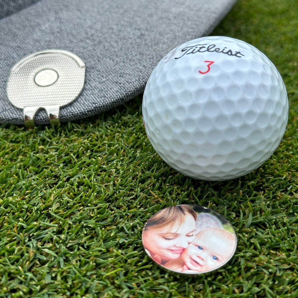 Personalized Custom Photo Ball Marker & Golf Hat Clip Set for her, Customized Gifts for Women by Groovy Girl Gifts