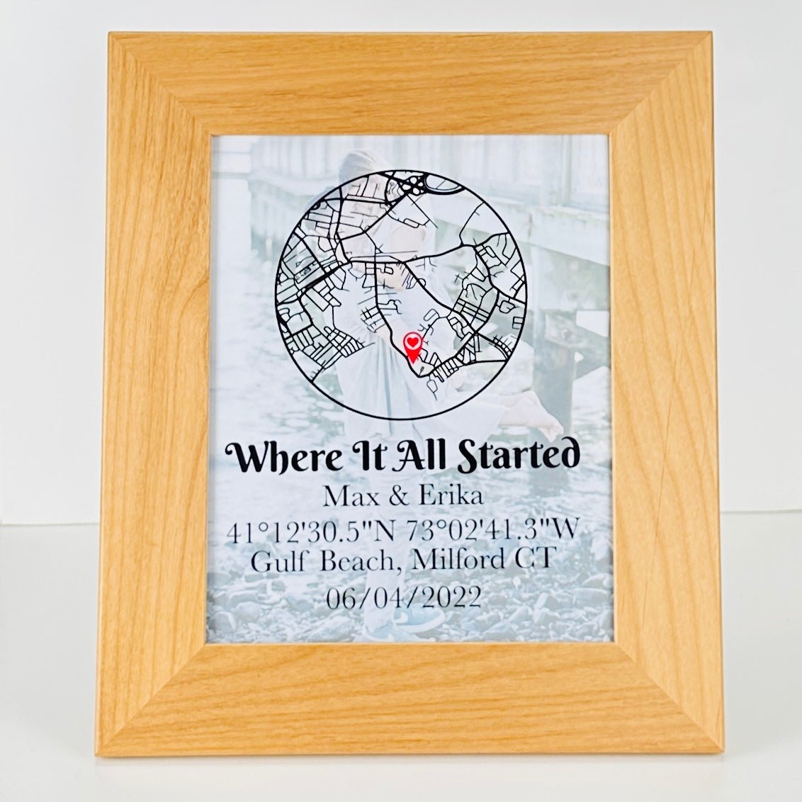 Framed Where We Met Map