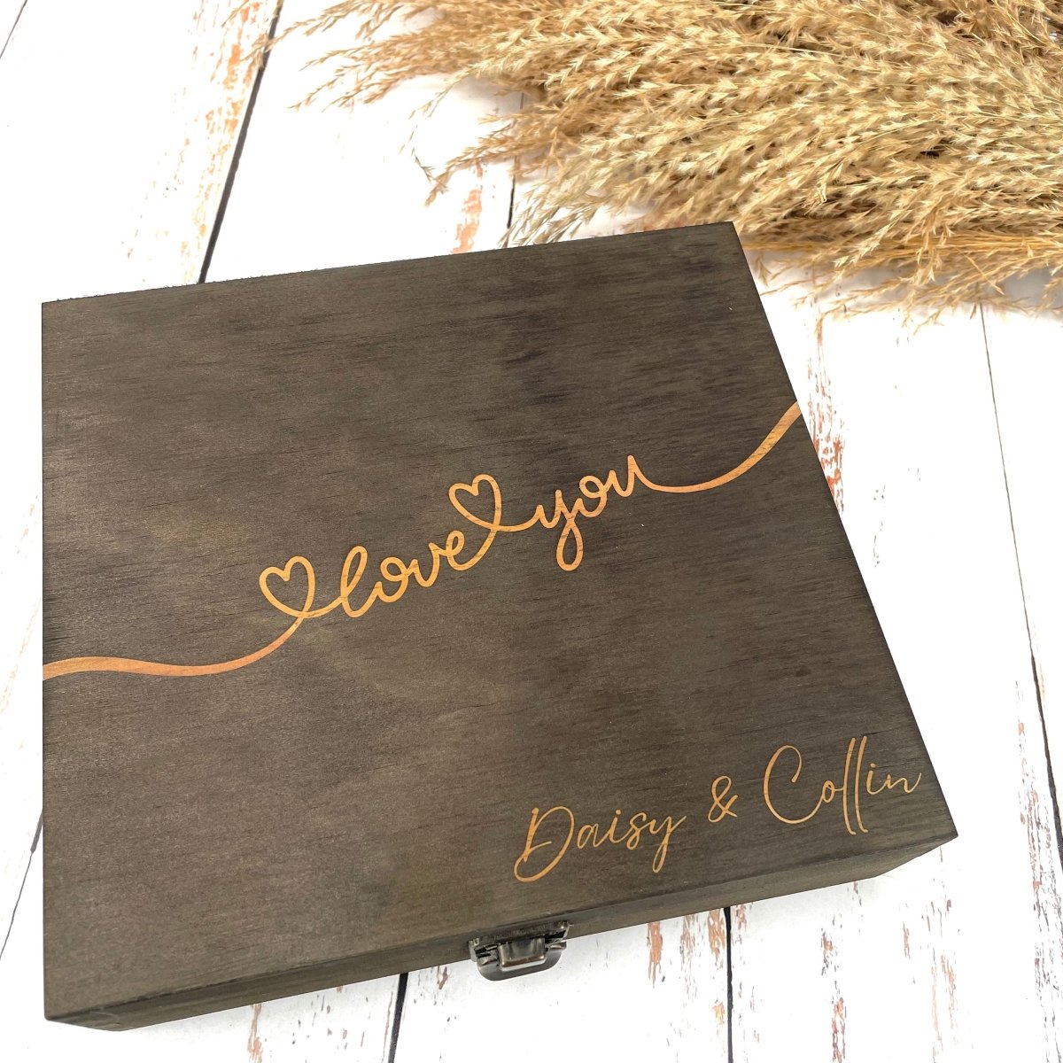 Personalized Anniversary Treasures Keepsake Box for her, Customized Gifts for Women by Groovy Girl Gifts