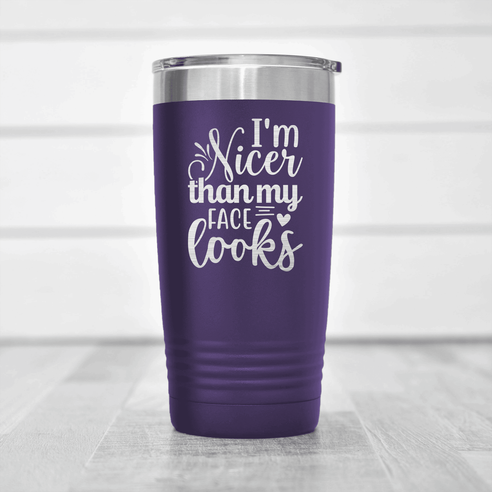 Purple pickelball tumbler Im Nicer Than My Face Looks