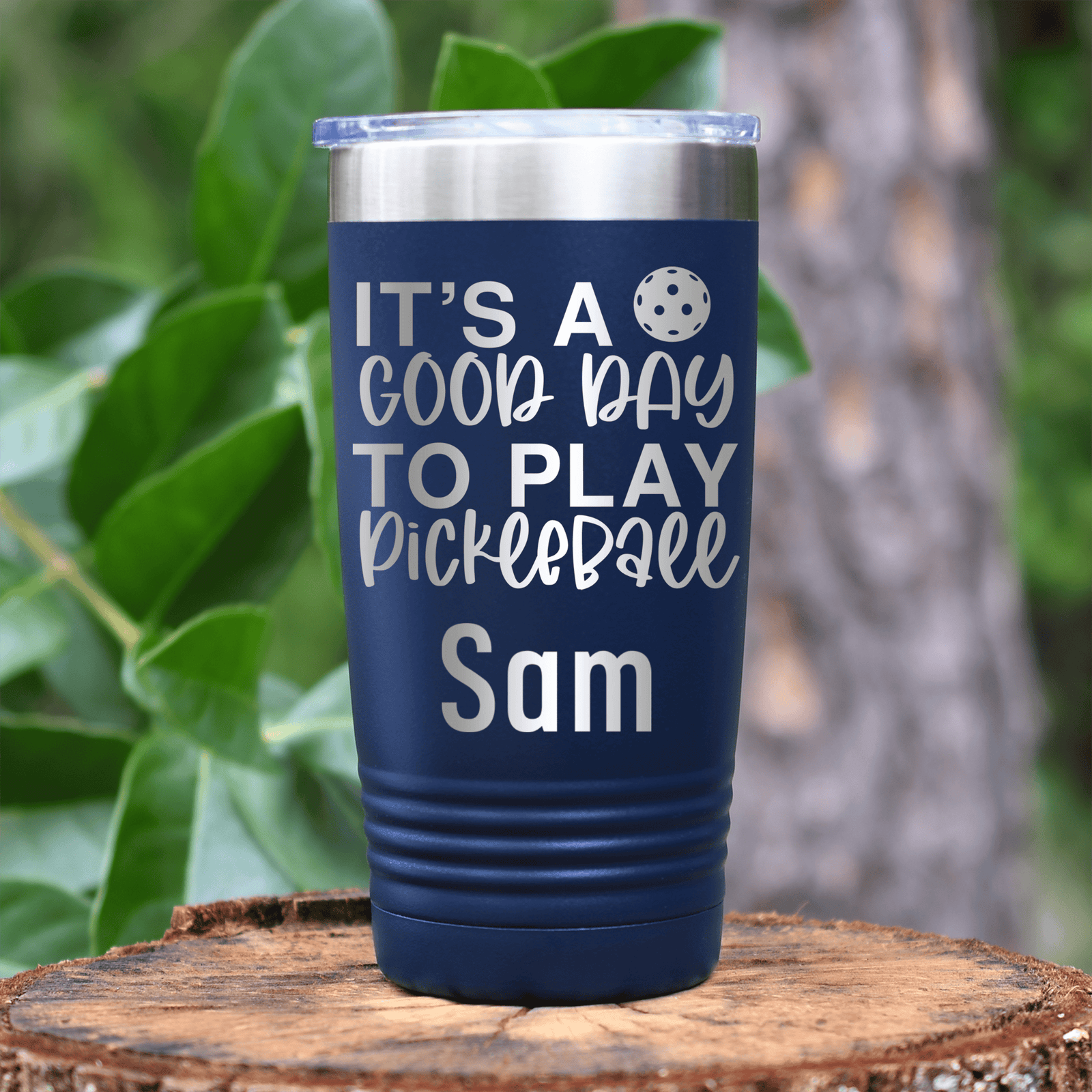 Navy Pickleball Tumbler With Its A Good Day For Pickleball Design