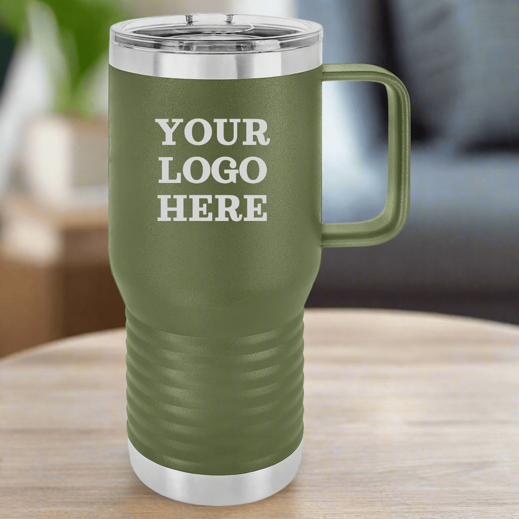 Personalized 20 oz Corporate Logo Travel Mug for her, Customized Gifts for Women by Groovy Girl Gifts