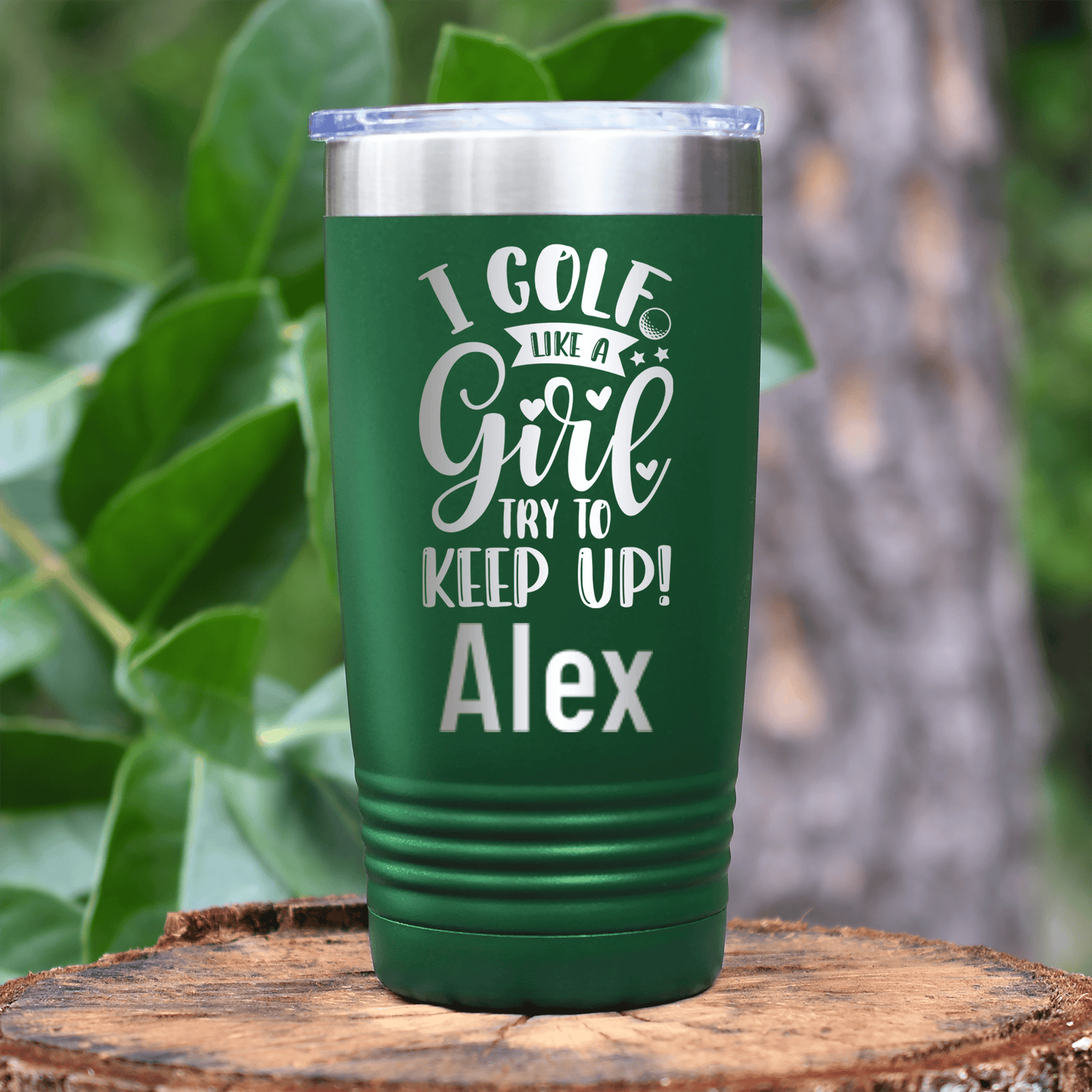 Green Golf Gifts For Her Tumbler With Keep Up With The Girl Design