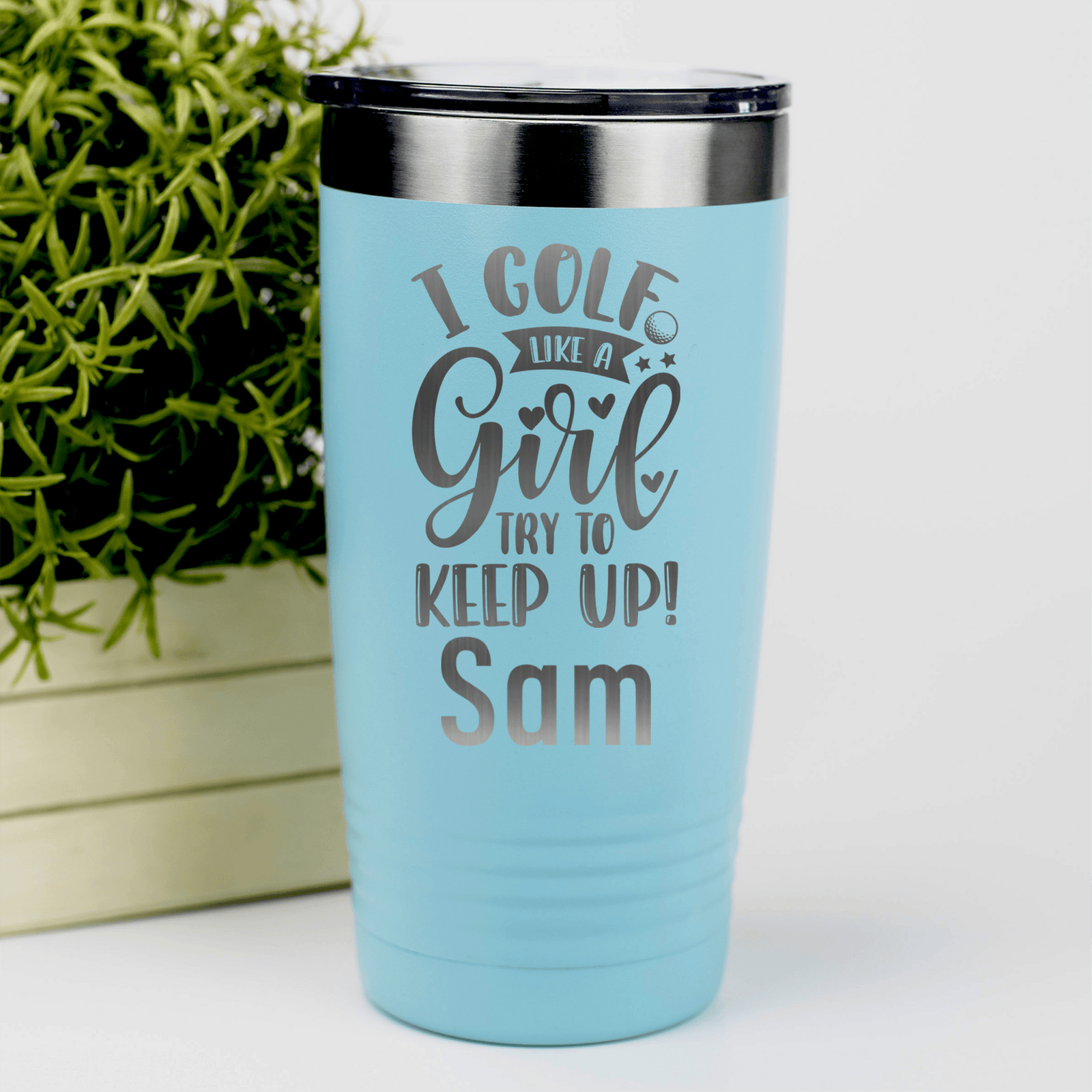 Teal Golf Gifts For Her Tumbler With Keep Up With The Girl Design