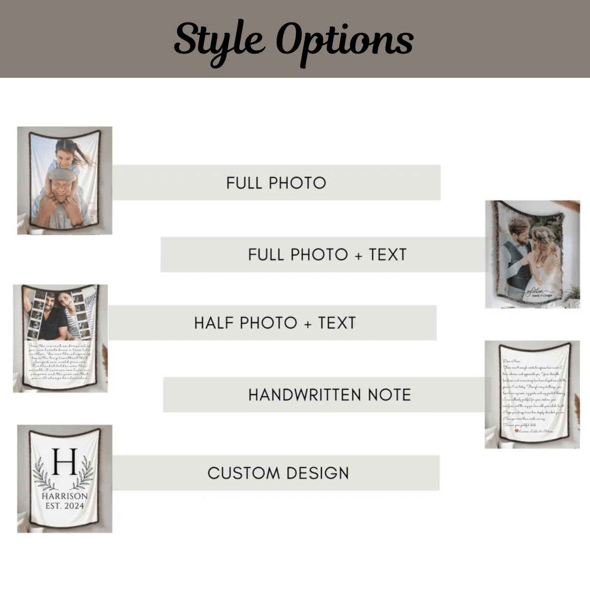 Personalized Picture Perfect Keepsake Blanket for her, Customized Gifts for Women by Groovy Girl Gifts