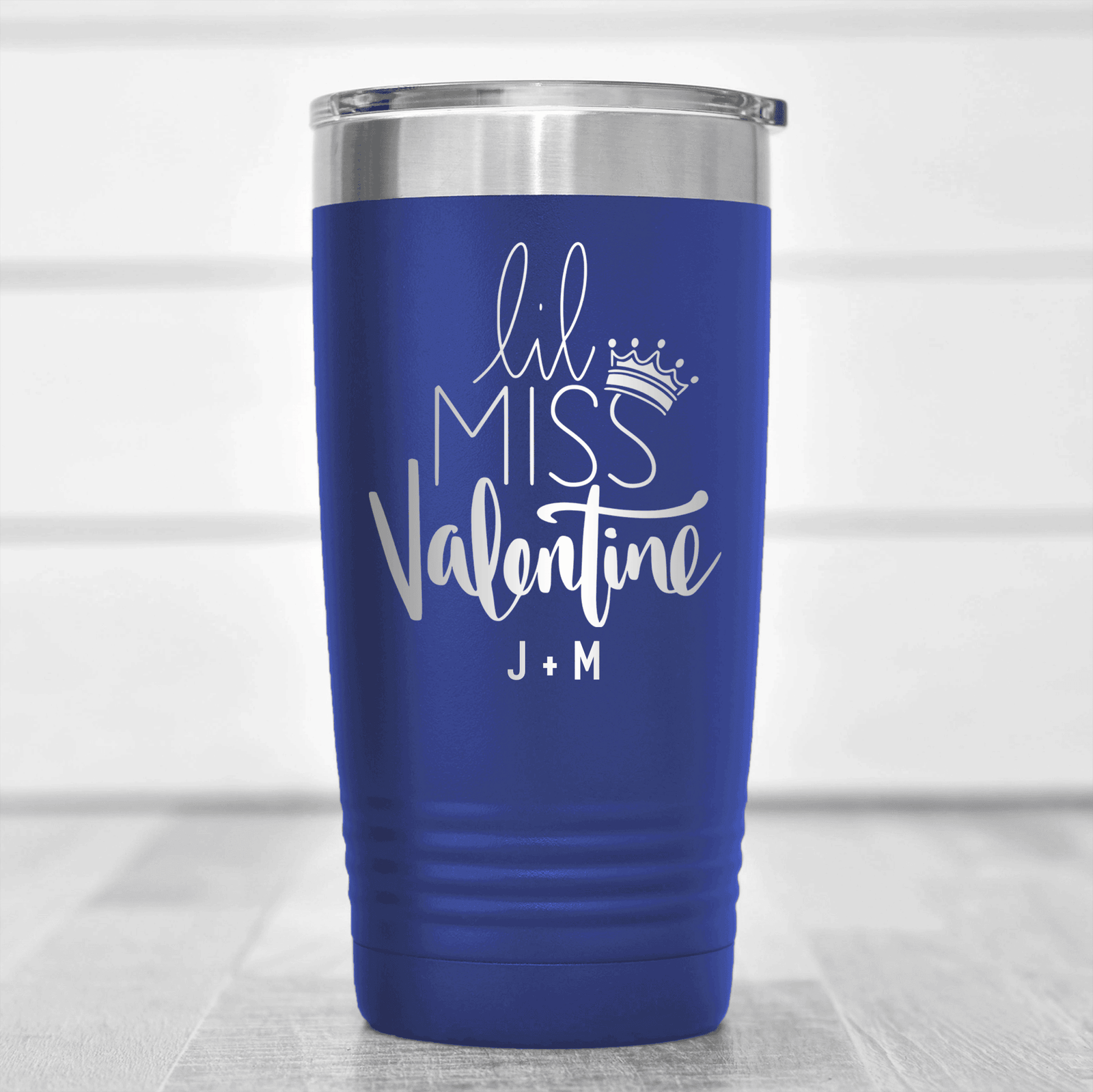 Blue Valentines Day Tumbler With Lil Miss Valentine Design