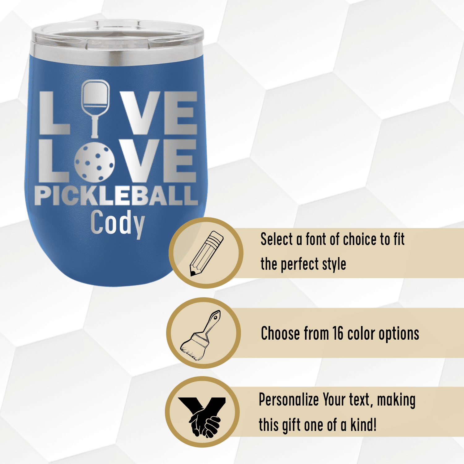 Personalized Live Love Pickle Wine Tumbler for her, Customized Gifts for Women by Groovy Girl Gifts