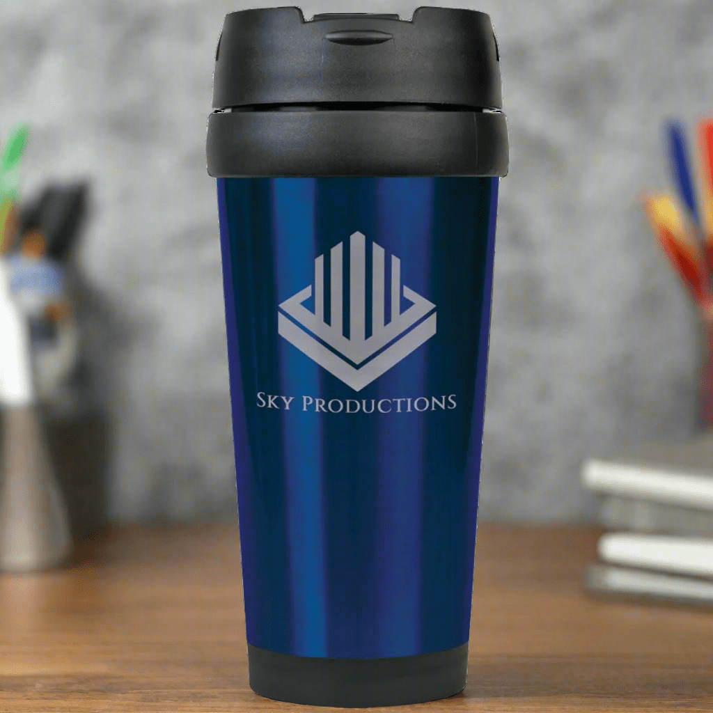 Personalized Company Logo Stainless Steel Travel Mug for her, Customized Gifts for Women by Groovy Girl Gifts