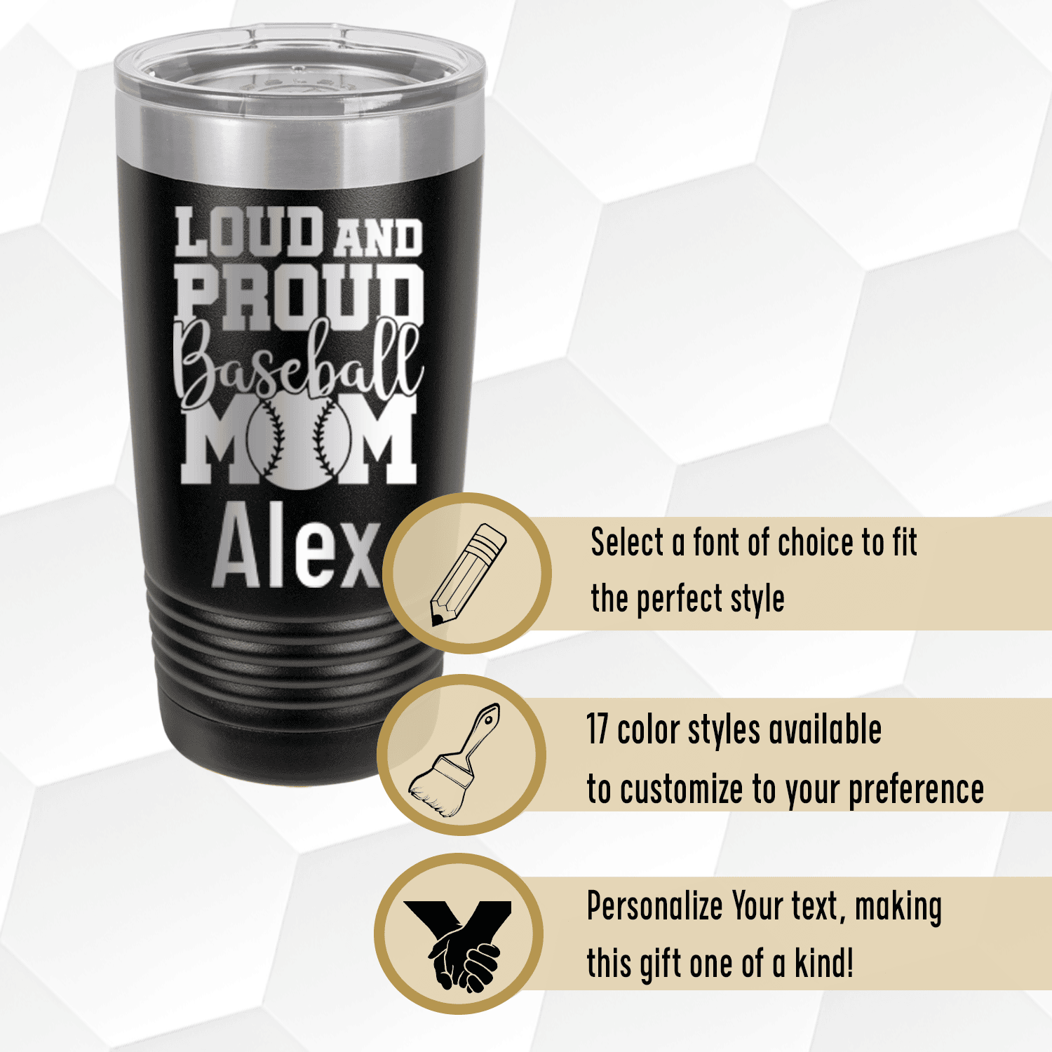 Personalized Loud Baseball Mom Alert Tumbler for her, Customized Gifts for Women by Groovy Girl Gifts