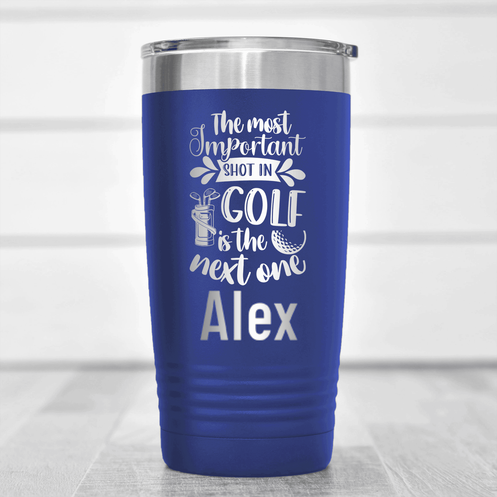 Blue Golf Gifts For Her Tumbler With Most Important Shot Design