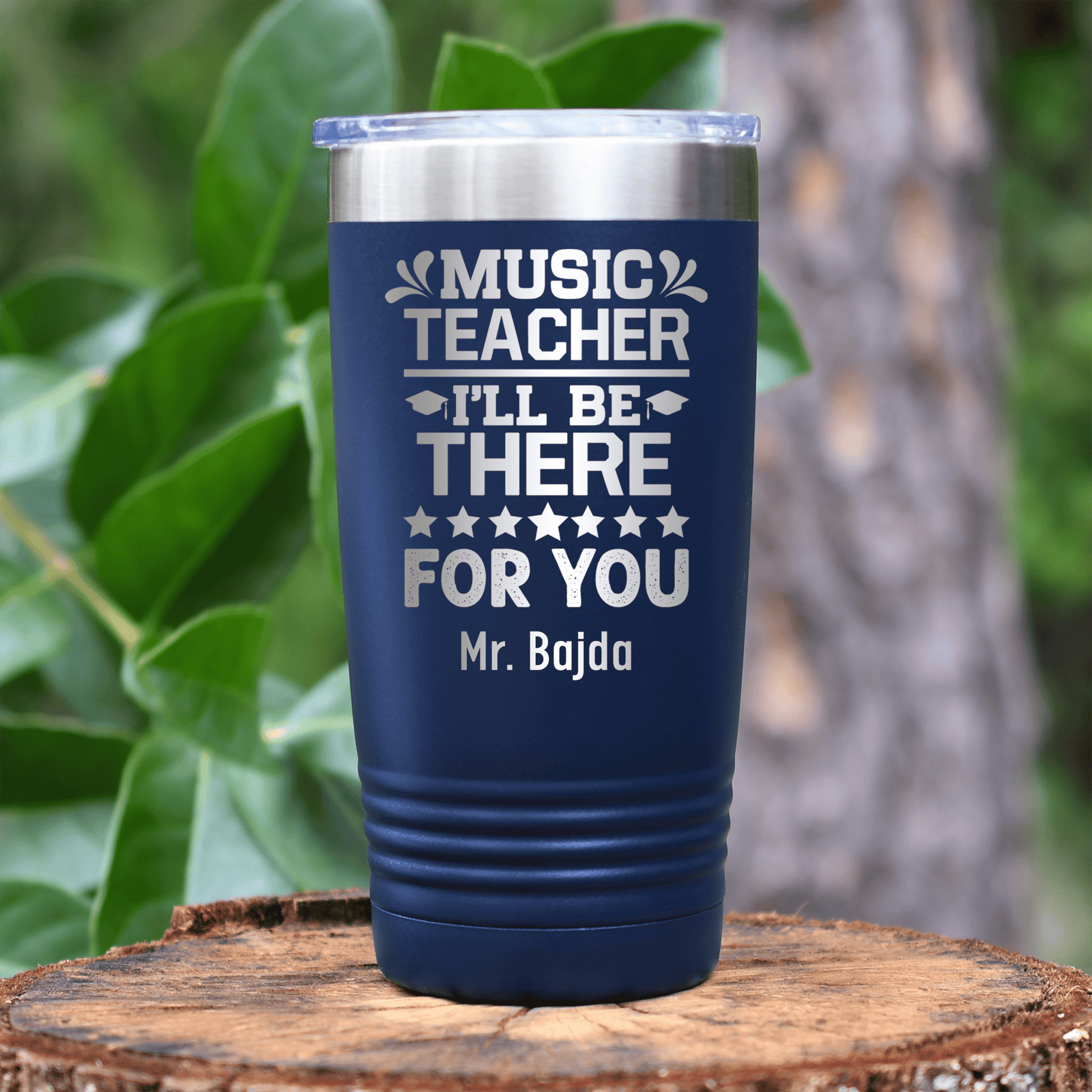 Navy Teacher Tumbler With Music Teacher Design