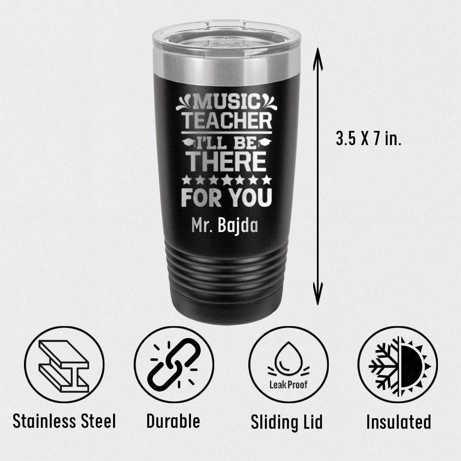 Personalized Music Teacher Tumbler for her, Customized Gifts for Women by Groovy Girl Gifts