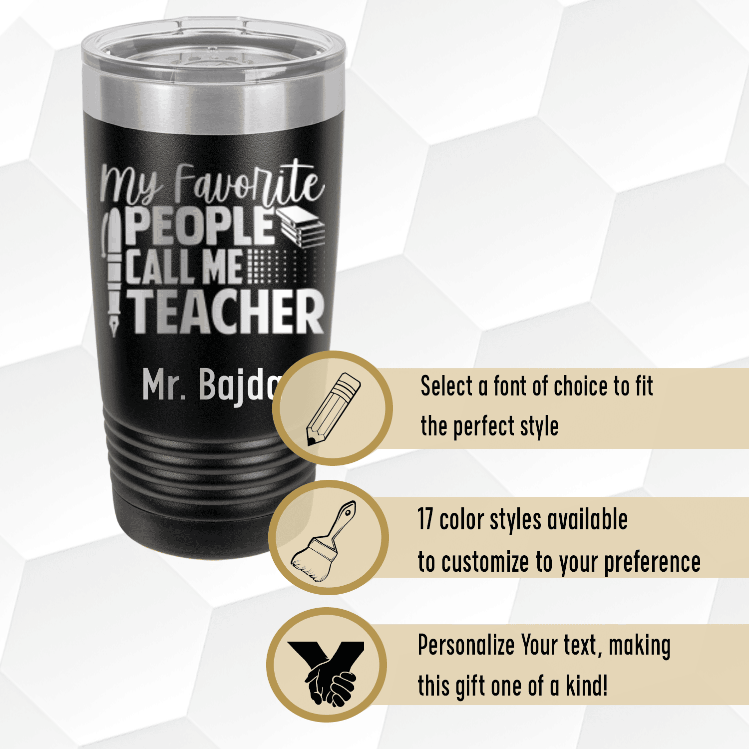 Personalized My Favorite People Call Me Teacher Tumbler for her, Customized Gifts for Women by Groovy Girl Gifts