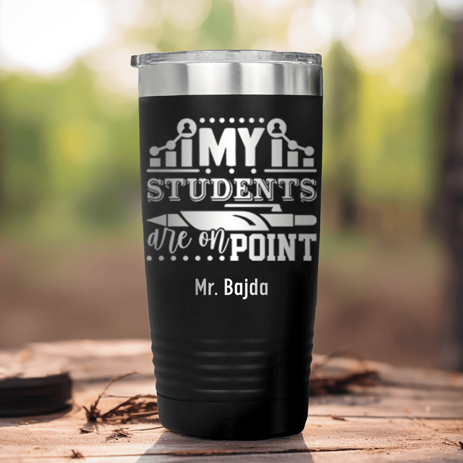 Black Teacher Tumbler With My Students Are On Point Design
