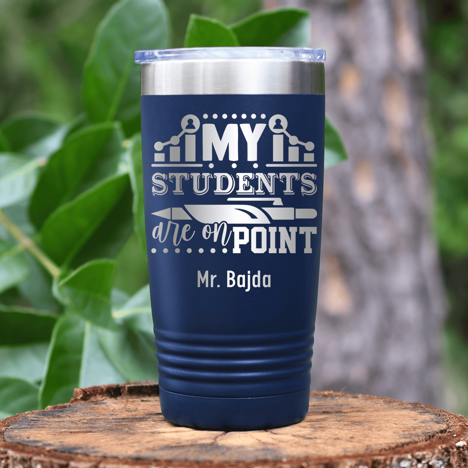 Navy Teacher Tumbler With My Students Are On Point Design