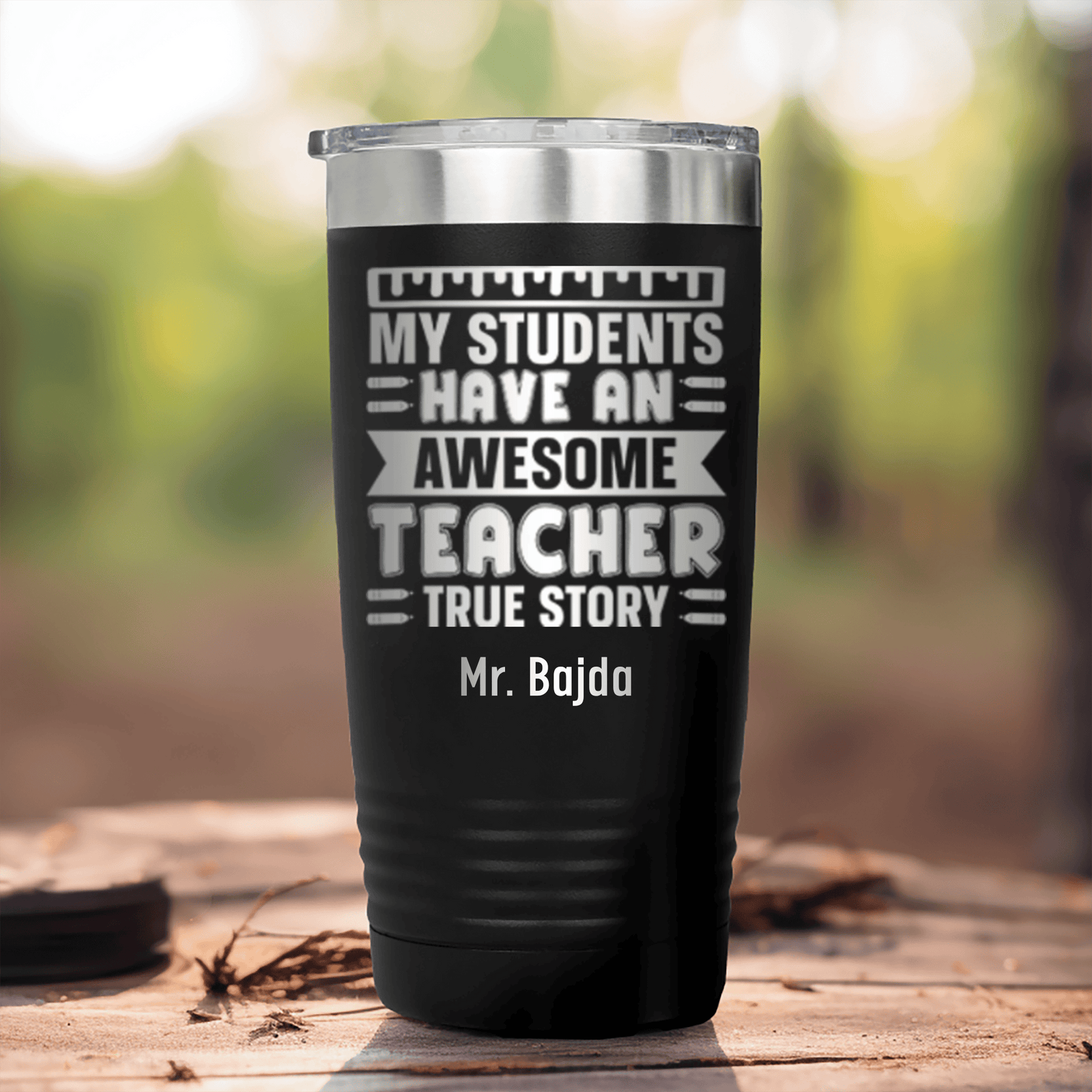 Black Teacher Tumbler With My Students Have An Awesome Teacher Design