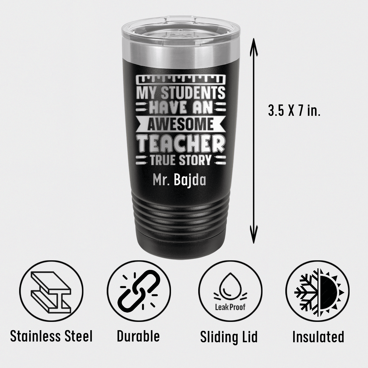 Personalized My Students Have An Awesome Teacher Tumbler for her, Customized Gifts for Women by Groovy Girl Gifts