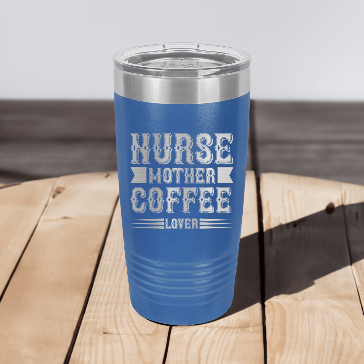 Personalized Nurse Mother And Coffee Ringed Tumbler for her, Customized Gifts for Women by Groovy Girl Gifts