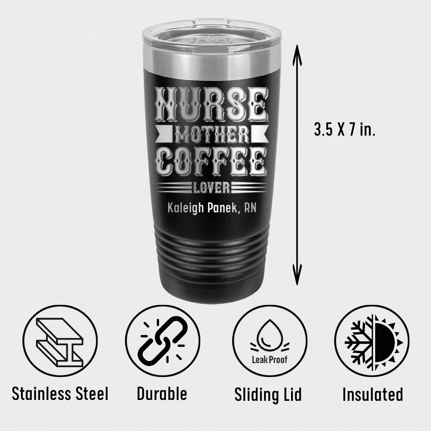 Personalized Nurse Mother And Coffee Tumbler for her, Customized Gifts for Women by Groovy Girl Gifts