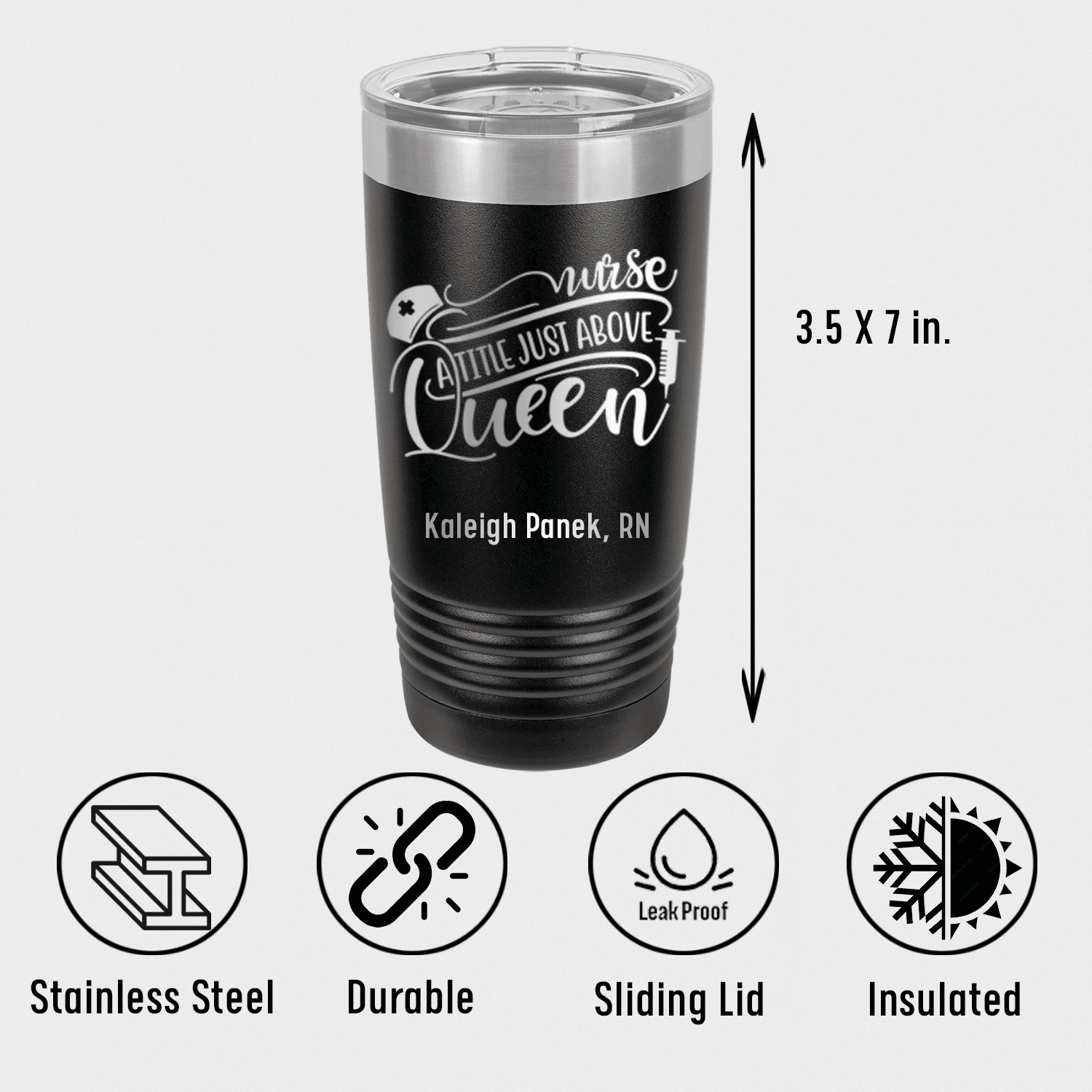 Personalized Nurses Above Queens Tumbler for her, Customized Gifts for Women by Groovy Girl Gifts