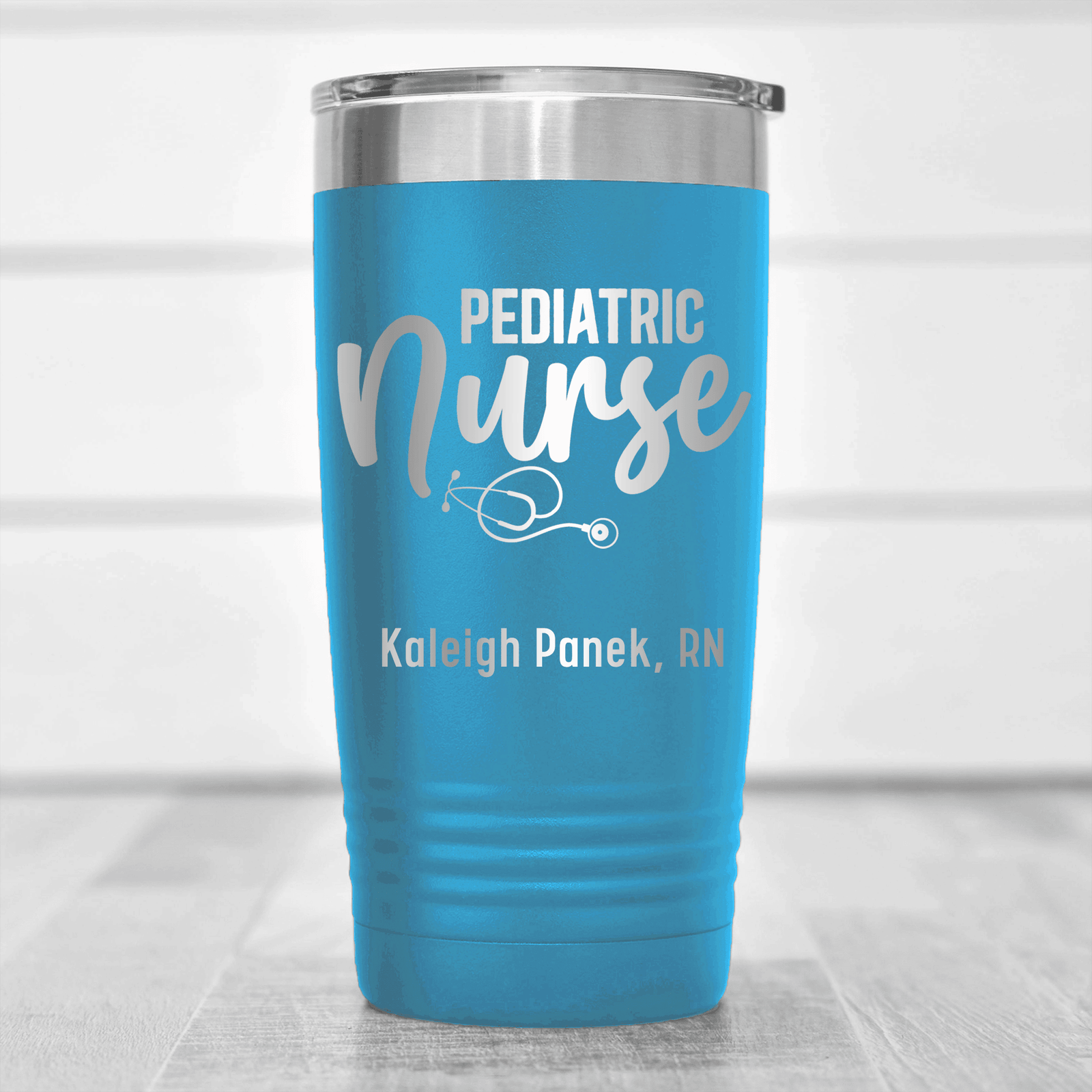 Light Blue Nurse Tumbler With Pediatric Nurse Design
